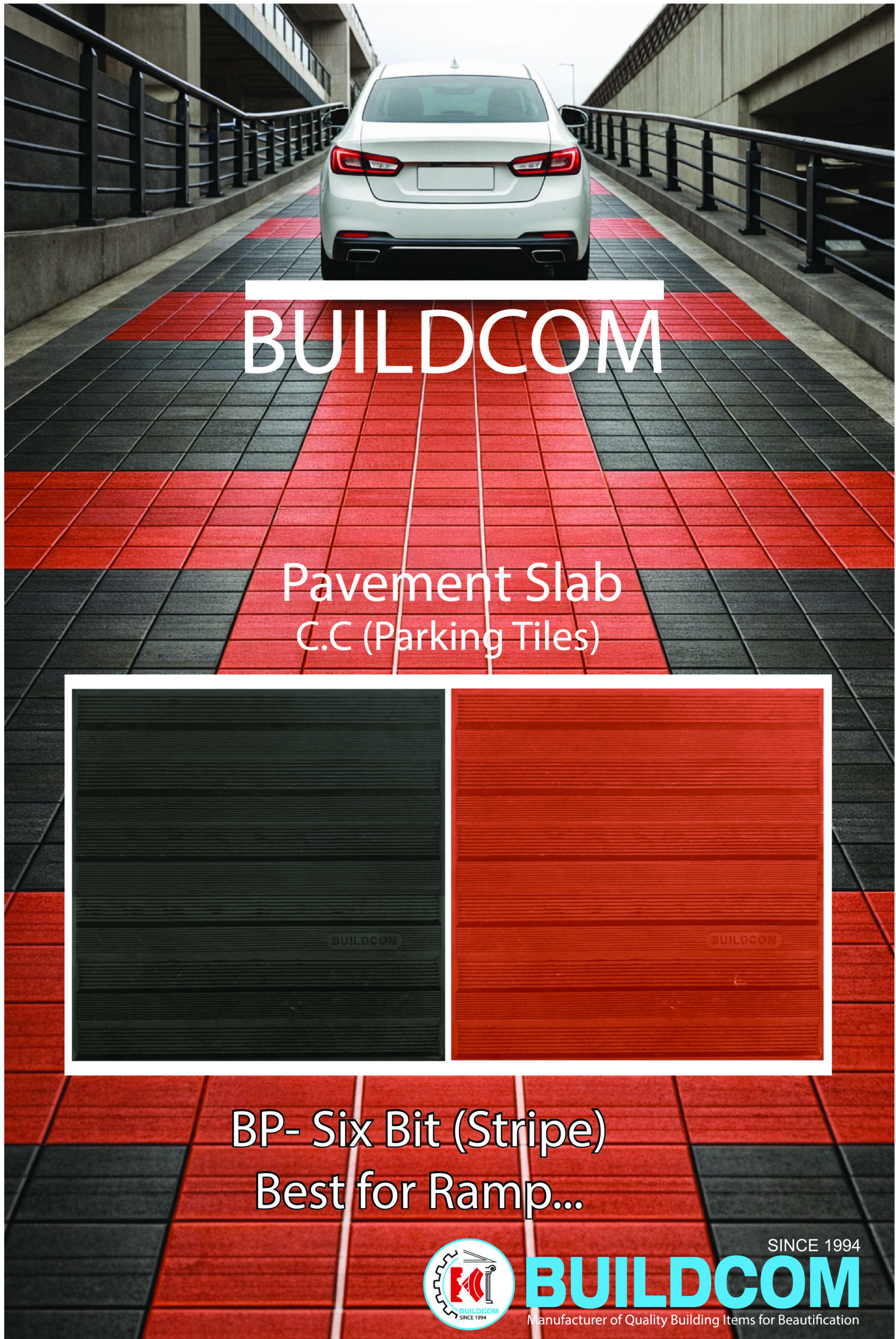 1No. Homo Pavement Tiles BP- Six Bit (Stripe-12x12x1), সিক্স বিট